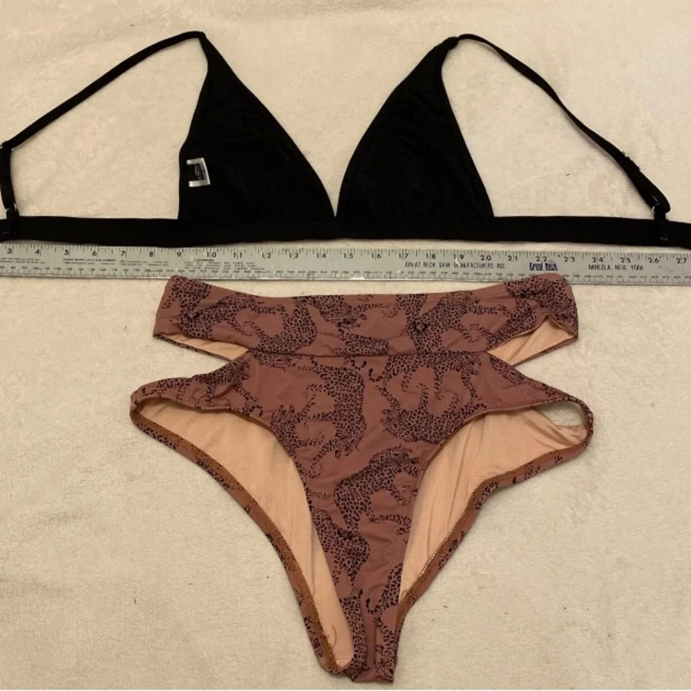 Chic Black and Brown Leopard Bikini Set